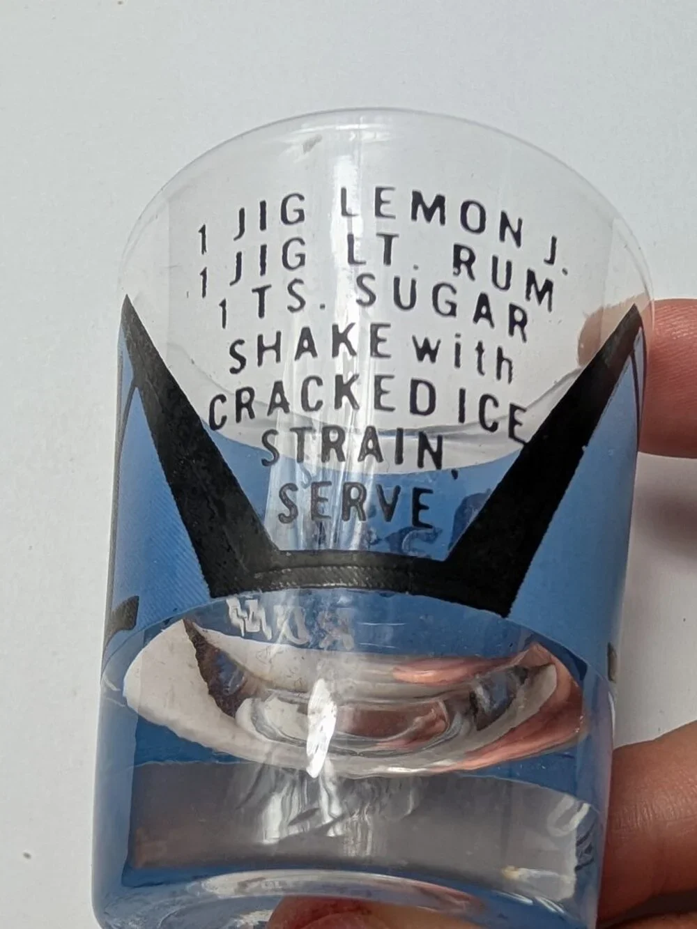 Daiquiri Rum Recipe Shot Glass MCM Man Cave Barware